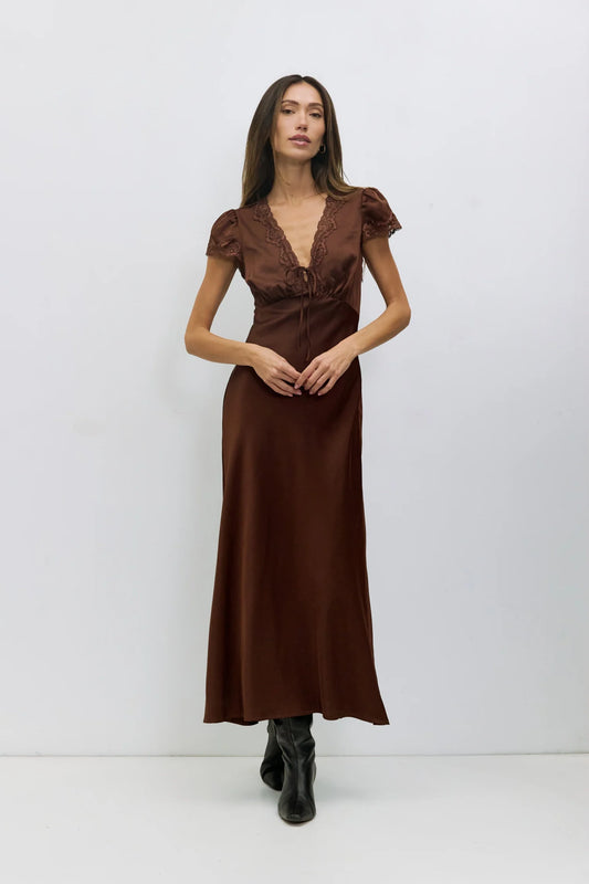 The Vivienne Dress in Brown