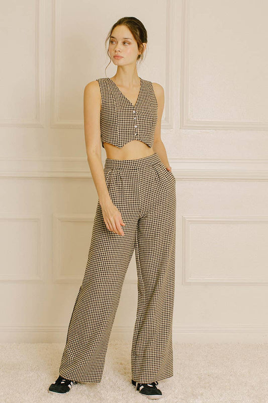 The Ruby Houndstooth High-waisted Pant